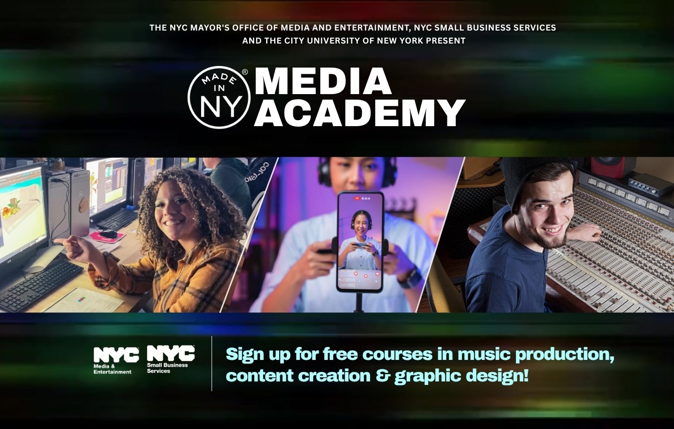 NYC Mayor's Office of Media and Entertainment and NYC Small Business Services Announce New Job Training Opportunities for New Yorkers through 